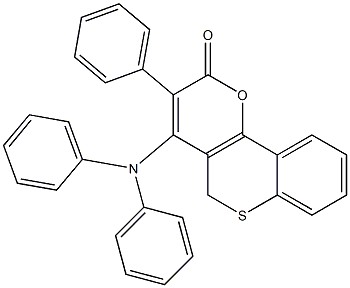 3-Phenyl-4-(diphenylamino)-2H,5H-[1]benzothiopyrano[4,3-b]pyran-2-one Struktur