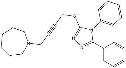 4,5-Diphenyl-3-[[4-[(hexahydro-1H-azepin)-1-yl]-2-butynyl]thio]-4H-1,2,4-triazole Struktur