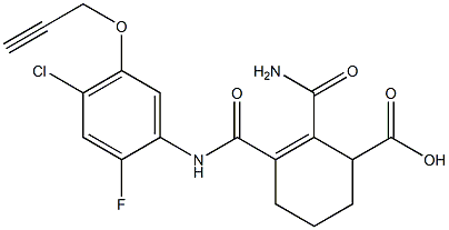 N-[2-Fluoro-4-chloro-5-[(2-propynyl)oxy]phenyl]-3,4,5,6-tetrahydrophthalamidic acid Struktur