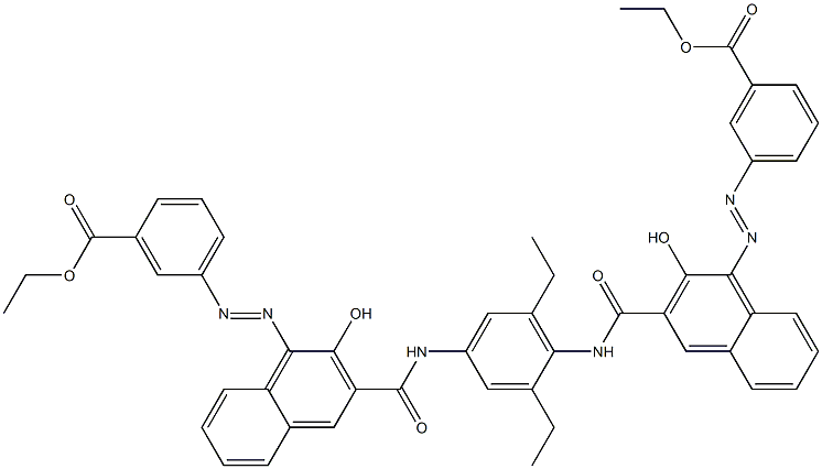 N,N'-(2,6-Diethyl-1,4-phenylene)bis[4-[[3-(ethoxycarbonyl)phenyl]azo]-3-hydroxy-2-naphthalenecarboxamide] Struktur