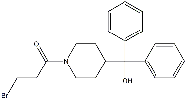 3-Bromo-1-[4-(diphenylhydroxymethyl)piperidino]-1-propanone Struktur