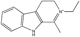 1-Methyl-2-ethyl-3,4-dihydro-9H-pyrido[3,4-b]indol-2-ium Struktur