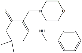 2-(Morpholinomethyl)-3-benzylamino-5,5-dimethyl-2-cyclohexene-1-thione Struktur