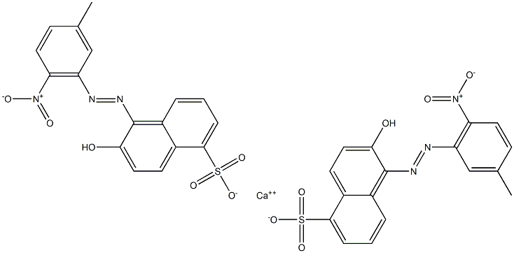 Bis[1-[(3-methyl-6-nitrophenyl)azo]-2-hydroxy-5-naphthalenesulfonic acid]calcium salt Struktur