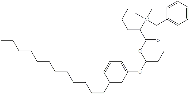 N,N-Dimethyl-N-benzyl-N-[1-[[1-(3-dodecylphenyloxy)propyl]oxycarbonyl]butyl]aminium Struktur