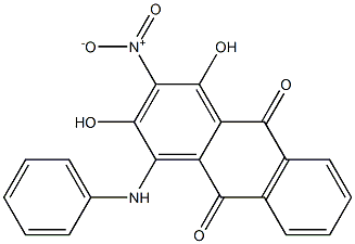 1-Anilino-2,4-dihydroxy-3-nitroanthraquinone Struktur