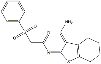 4-Amino-5,6,7,8-tetrahydro-2-phenylsulfonylmethyl[1]benzothieno[2,3-d]pyrimidine Struktur