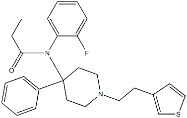 N-(2-Fluorophenyl)-N-[1-(2-(3-thienyl)ethyl)-4-phenylpiperidin-4-yl]propanamide Struktur