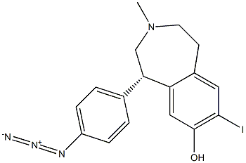 [1S,(-)]-8-Hydroxy-7-iodo-3-methyl-1-(4-azidophenyl)-2,3,4,5-tetrahydro-1H-3-benzazepine Struktur