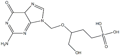 2-Amino-9-[3-phosphono-1-(hydroxymethyl)propoxymethyl]-9H-purin-6(5H)-one Struktur