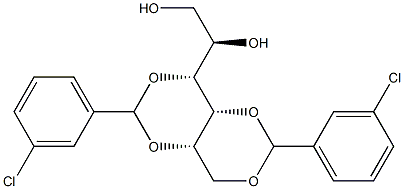 1-O,3-O:2-O,4-O-Bis(3-chlorobenzylidene)-D-glucitol Struktur