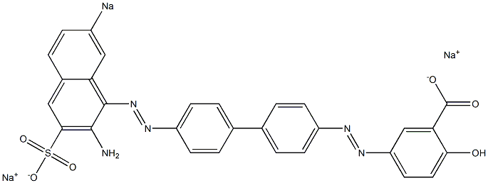 5-[[4'-[(2-Amino-7-sodiosulfo-1-naphthalenyl)azo]-1,1'-biphenyl-4-yl]azo]-2-hydroxybenzoic acid sodium salt Struktur