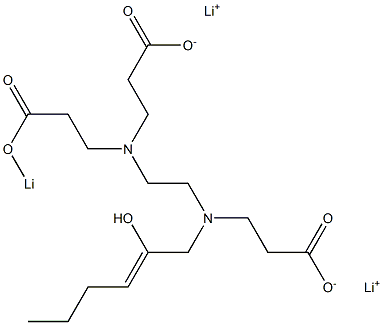 4-(2-Hydroxy-2-hexenyl)-7-(2-lithiooxycarbonylethyl)-4,7-diazadecanedioic acid dilithium salt Struktur