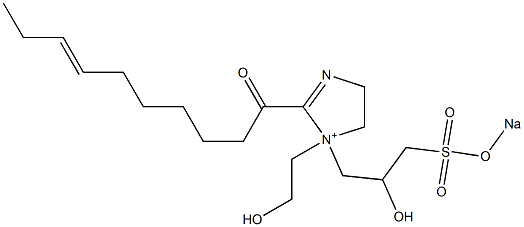 1-(2-Hydroxyethyl)-1-[2-hydroxy-3-(sodiooxysulfonyl)propyl]-2-(7-decenoyl)-2-imidazoline-1-ium Struktur