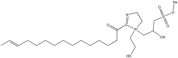 1-(2-Hydroxyethyl)-1-[2-hydroxy-3-(sodiooxysulfonyl)propyl]-2-(13-pentadecenoyl)-2-imidazoline-1-ium Struktur