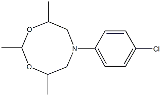 2,4,8-Trimethyl-6-(4-chlorophenyl)-5,6,7,8-tetrahydro-4H-1,3,6-dioxazocine Struktur