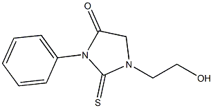 1-(2-Hydroxyethyl)-3-phenyl-4-oxoimidazolidine-2-thione Struktur