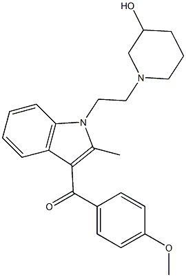 1-[2-(3-Hydroxy-1-piperidinyl)ethyl]-3-(4-methoxybenzoyl)-2-methyl-1H-indole Struktur