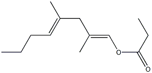 Propionic acid 2,4-dimethyl-1,4-octadienyl ester Struktur