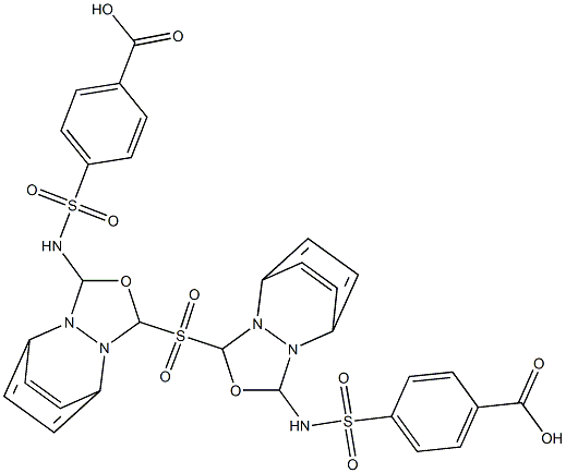 N,N'-[Sulfonylbis[4,1-phenylene(1,3,4-oxadiazole-5,2-diyl)]]bis(4-carboxybenzenesulfonamide) Struktur