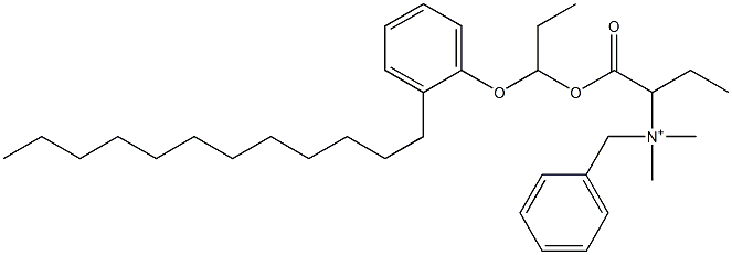 N,N-Dimethyl-N-benzyl-N-[1-[[1-(2-dodecylphenyloxy)propyl]oxycarbonyl]propyl]aminium Struktur