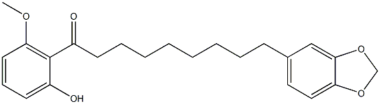 1-(2-Hydroxy-6-methoxyphenyl)-9-(1,3-benzodioxol-5-yl)nonan-1-one Struktur