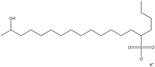 18-Hydroxynonadecane-5-sulfonic acid potassium salt Struktur