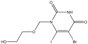 5-Bromo-1-[(2-hydroxyethoxy)methyl]-6-iodopyrimidine-2,4(1H,3H)-dione Struktur