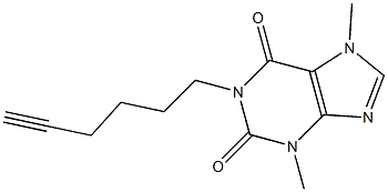 1-(5-Hexynyl)-3,7-dimethyl-1,2,3,6-tetrahydro-7H-purine-2,6-dione Struktur