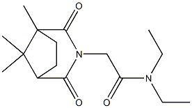 N,N-Diethyl-2,4-dioxo-1,8,8-trimethyl-3-azabicyclo[3.2.1]octane-3-acetamide Struktur