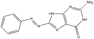 2-Amino-6,9-dihydro-8-(phenylazo)-1H-purin-6-one Struktur