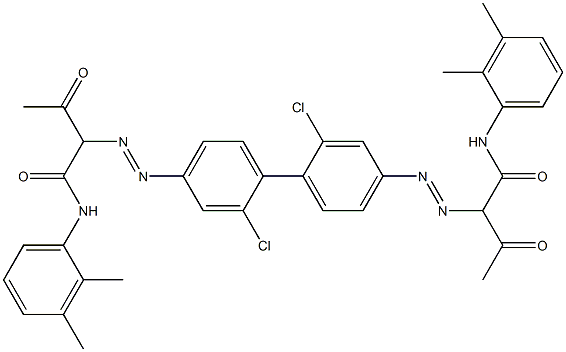 4,4'-Bis[[1-(2,3-dimethylphenylamino)-1,3-dioxobutan-2-yl]azo]-2,2'-dichloro-1,1'-biphenyl Struktur