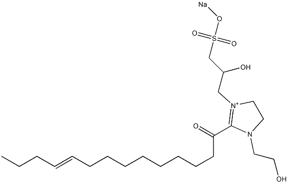 1-(2-Hydroxyethyl)-3-[2-hydroxy-3-(sodiooxysulfonyl)propyl]-2-(10-tetradecenoyl)-2-imidazoline-3-ium Struktur