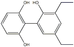 3',5'-Diethyl-1,1'-biphenyl-2,2',6-triol Struktur