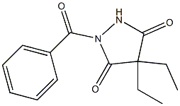 4,4-Diethyl-1-benzoyl-3,5-pyrazolidinedione Struktur