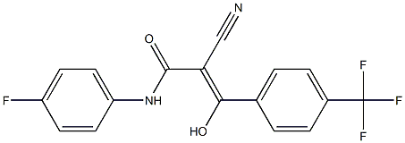 2-Cyano-3-hydroxy-3-[4-trifluoromethylphenyl]-N-[4-fluorophenyl]acrylamide Struktur