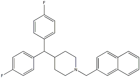 2-[[4-[Bis(4-fluorophenyl)methyl]piperidin-1-yl]methyl]naphthalene Struktur