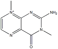 2-Amino-3,8-dimethyl-4-oxo-3,4-dihydropteridin-8-ium Struktur