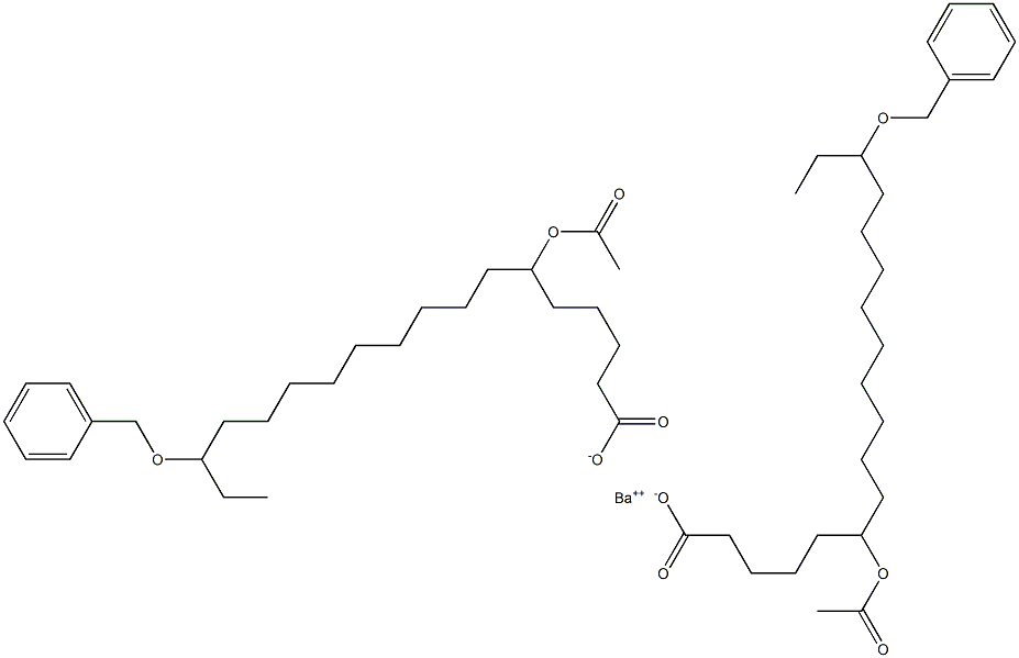 Bis(16-benzyloxy-6-acetyloxystearic acid)barium salt Struktur