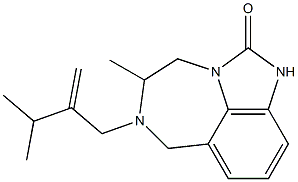 4,5,6,7-Tetrahydro-5-methyl-6-(2-isopropyl-2-propenyl)imidazo[4,5,1-jk][1,4]benzodiazepin-2(1H)-one Struktur