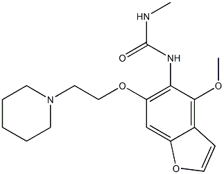 1-[4-Methoxy-6-(2-piperidinoethoxy)benzofuran-5-yl]-3-methylurea Struktur