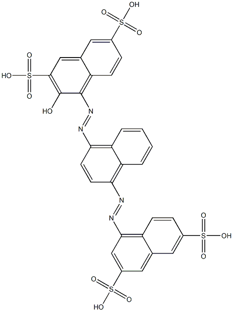 4-[[4-(3,6-Disulfo-1-naphthalenylazo)-1-naphthalenyl]azo]-3-hydroxy-2,7-naphthalenedisulfonic acid Struktur