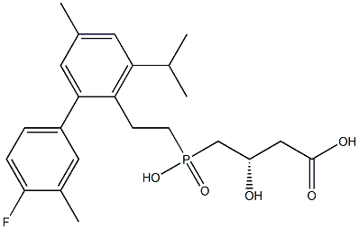 (3S)-3-Hydroxy-4-[hydroxy[2-[2-(4-fluoro-3-methylphenyl)-6-isopropyl-4-methylphenyl]ethyl]phosphinyl]butyric acid Struktur