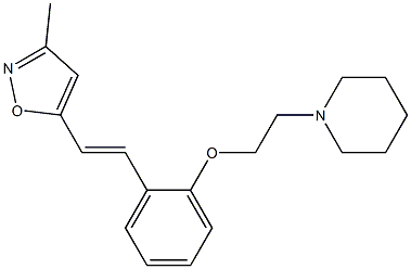 3-Methyl-5-[2-[2-(2-piperidinoethoxy)phenyl]ethenyl]isoxazole Struktur