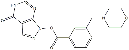 1,5-Dihydro-4-oxo-4H-pyrazolo[3,4-d]pyrimidin-1-ol 3-(morpholinomethyl)benzoate Struktur