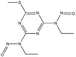 2,4-Bis(ethylnitrosoamino)-6-methylthio-1,3,5-triazine Struktur