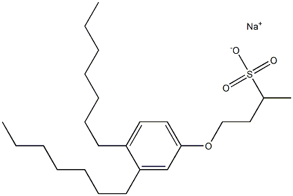 4-(3,4-Diheptylphenoxy)butane-2-sulfonic acid sodium salt Struktur