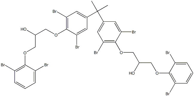 2,2-Bis[3,5-dibromo-4-[2-hydroxy-3-(2,6-dibromophenoxy)propyloxy]phenyl]propane Struktur