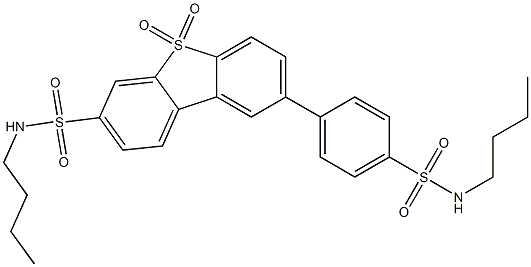 N-Butyl-2-[4-[(butylamino)sulfonyl]phenyl]dibenzothiophene-7-sulfonamide 5,5-dioxide Struktur