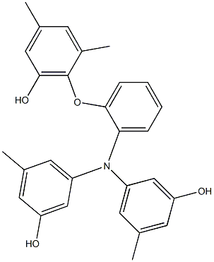 N,N-Bis(3-hydroxy-5-methylphenyl)-2-(6-hydroxy-2,4-dimethylphenoxy)benzenamine Struktur